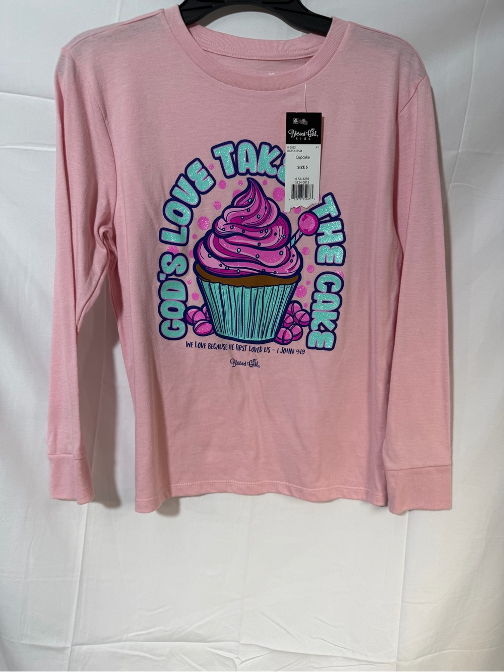 GrandGals Pink "God's Love Takes the Cake" Graphic Long Sleeve Tee